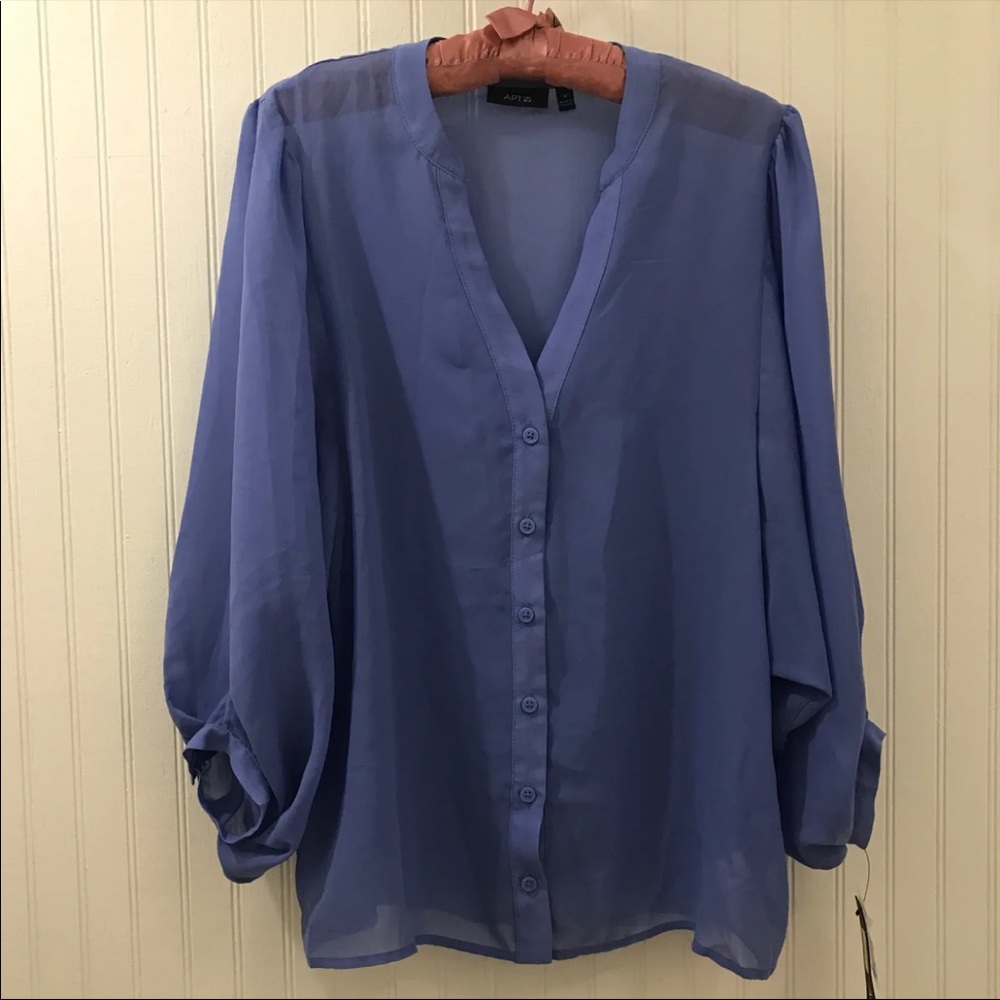 NWT Sheer Lavender Top By Apt. 9